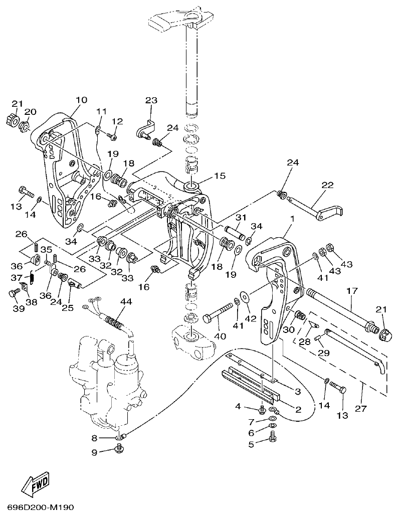 Yamaha E48C, E55C, 55B, E48CMH, E55CMH BRACKET 3 parts diagram